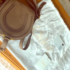 CHLOE Mini Marcie Crossbody in Pebbled Nut